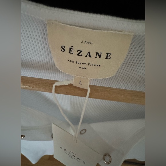 Sézane Nicolas T-Shirt, Ecru, L, NWT - Picture 4 of 6